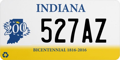 IN license plate 527AZ