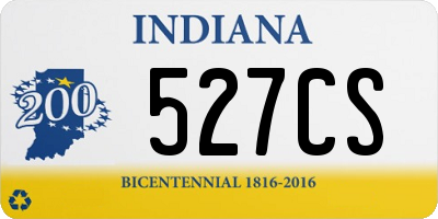 IN license plate 527CS