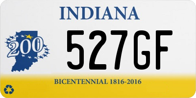 IN license plate 527GF