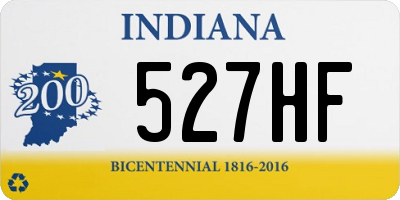 IN license plate 527HF