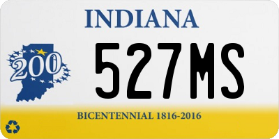 IN license plate 527MS