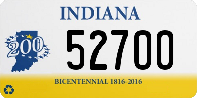 IN license plate 527OO