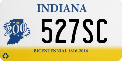 IN license plate 527SC