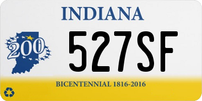 IN license plate 527SF