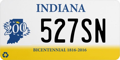 IN license plate 527SN