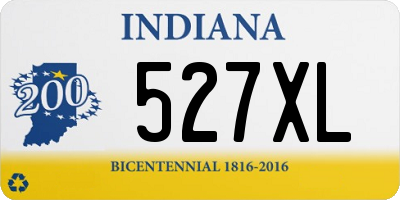 IN license plate 527XL