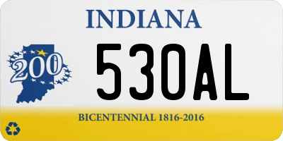 IN license plate 530AL