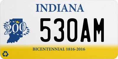 IN license plate 530AM