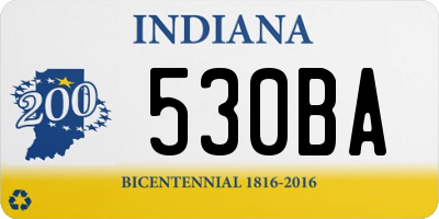 IN license plate 530BA