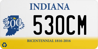 IN license plate 530CM