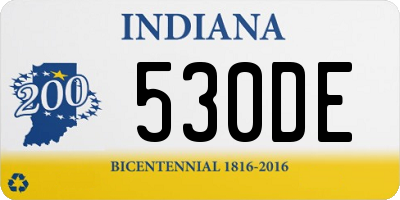 IN license plate 530DE