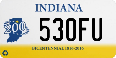 IN license plate 530FU