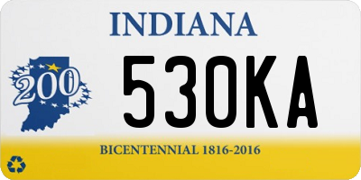 IN license plate 530KA