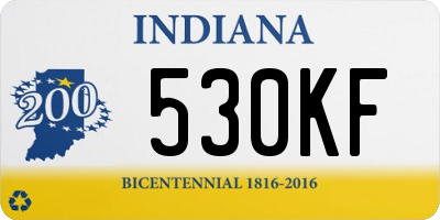 IN license plate 530KF