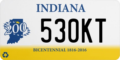 IN license plate 530KT