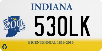 IN license plate 530LK