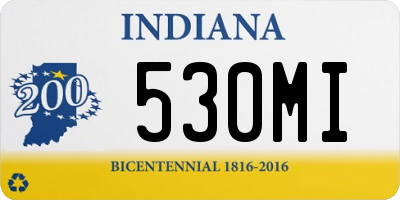 IN license plate 530MI