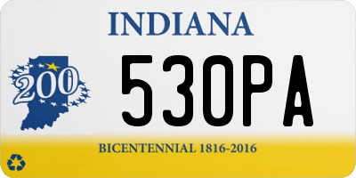 IN license plate 530PA