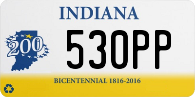 IN license plate 530PP