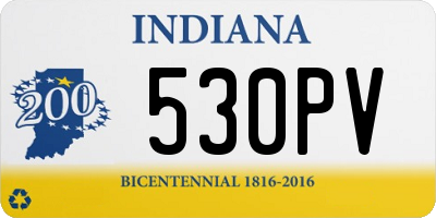 IN license plate 530PV