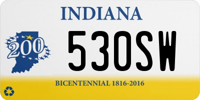 IN license plate 530SW