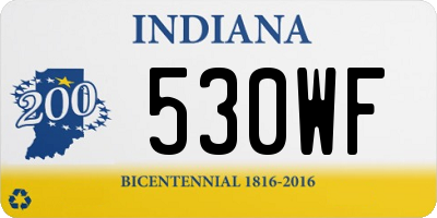 IN license plate 530WF