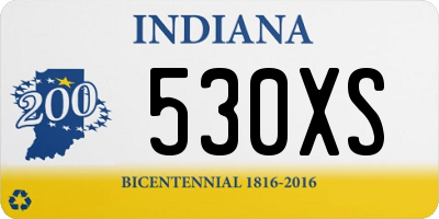 IN license plate 530XS