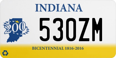 IN license plate 530ZM