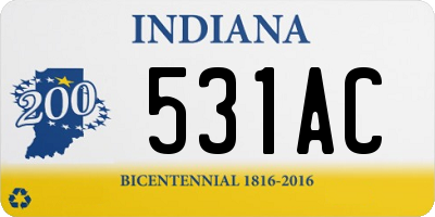 IN license plate 531AC