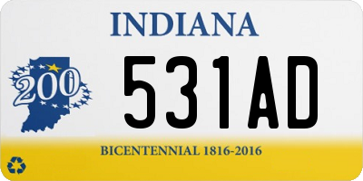 IN license plate 531AD