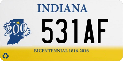 IN license plate 531AF