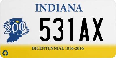 IN license plate 531AX