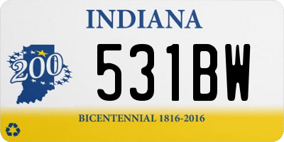 IN license plate 531BW