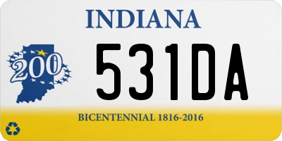 IN license plate 531DA