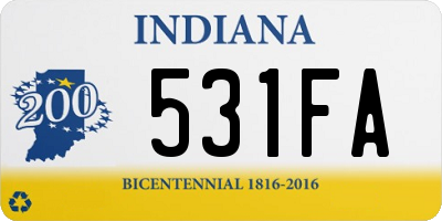 IN license plate 531FA