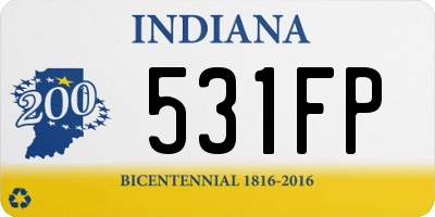 IN license plate 531FP