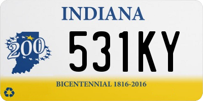 IN license plate 531KY