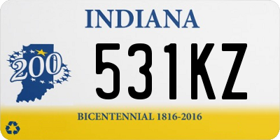 IN license plate 531KZ