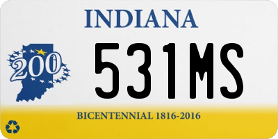 IN license plate 531MS