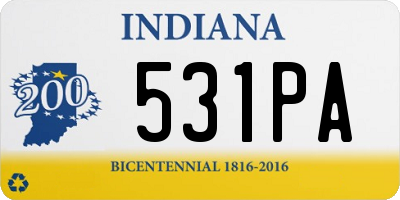 IN license plate 531PA