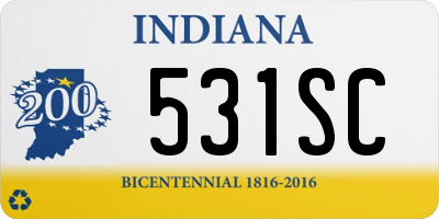 IN license plate 531SC