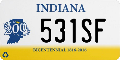 IN license plate 531SF