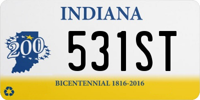 IN license plate 531ST