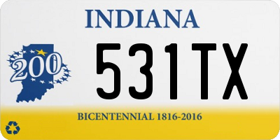 IN license plate 531TX