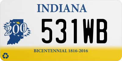 IN license plate 531WB