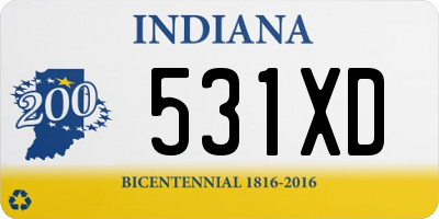 IN license plate 531XD