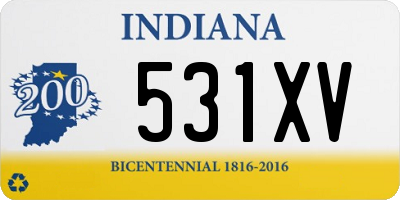 IN license plate 531XV