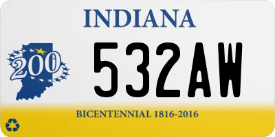 IN license plate 532AW