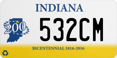 IN license plate 532CM