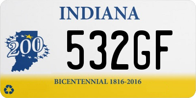 IN license plate 532GF